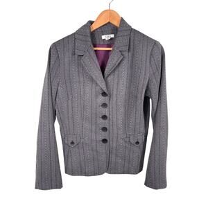 CATO Jacket Pants Suit Set Women's Size 10 Gray Striped Business Career Coporate